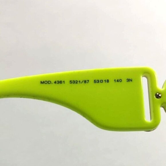 VERSACE VE4361 Biggie Sunglasses Yellow Fluo Medusa Rectangle - Picture 10 of 12